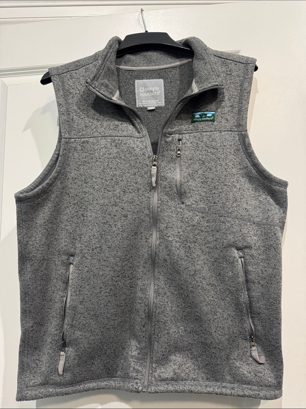 Simply Southern Heather Gray Full-Zip Fleece Vest